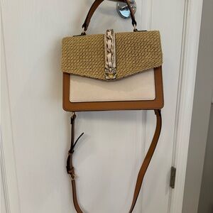 Aldo Elegant Black and Tan Crossbody Bag